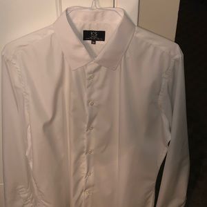 🤩🌟 MENS ALL WHITE DRESS SHIRT. NEVER WORN